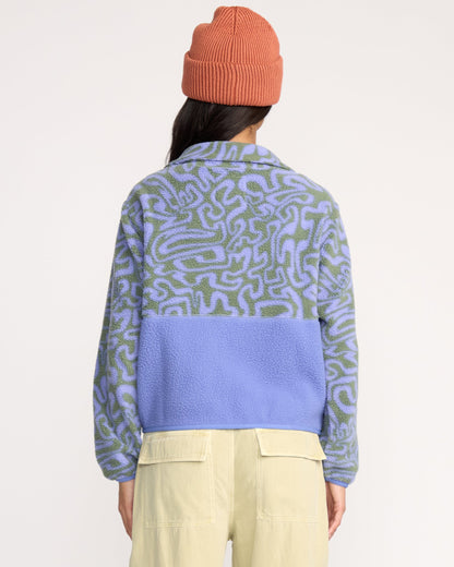 Rock Jetty Mock Neck Zip Sweatshirt - Iris