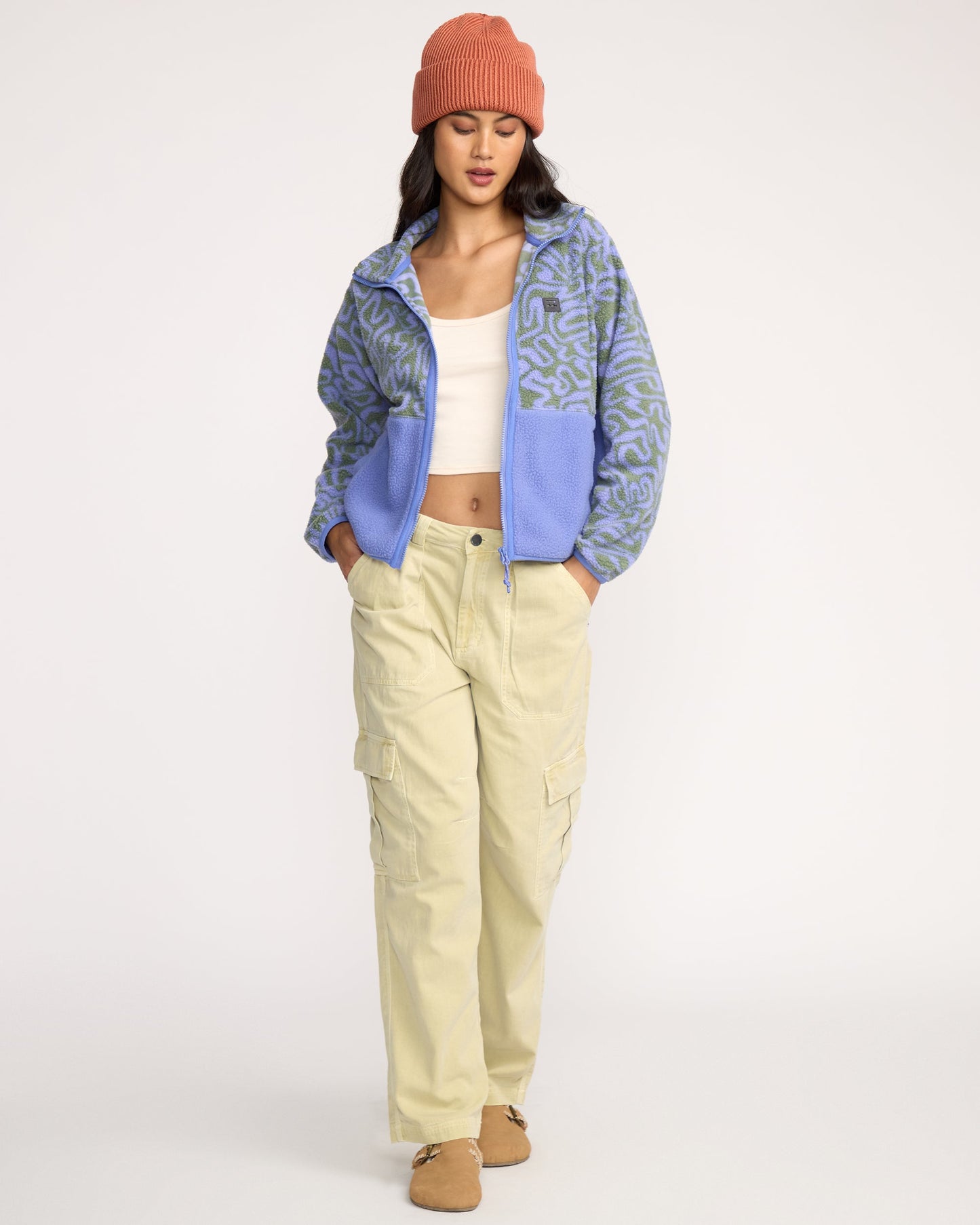 Rock Jetty Mock Neck Zip Sweatshirt - Iris