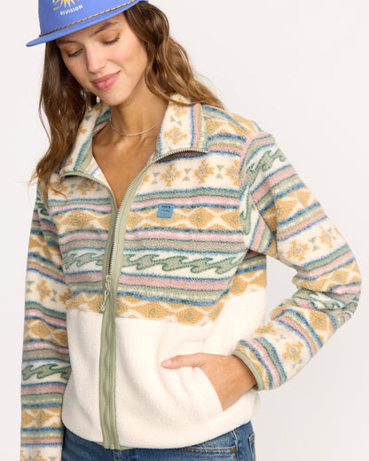 Rock Jetty Mock Neck Zip Sweatshirt - Whitecap