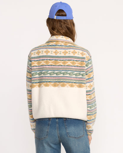 Rock Jetty Mock Neck Zip Sweatshirt - Whitecap
