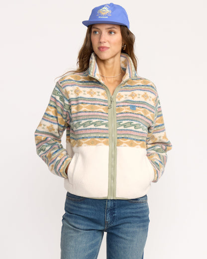 Rock Jetty Mock Neck Zip Sweatshirt - Whitecap