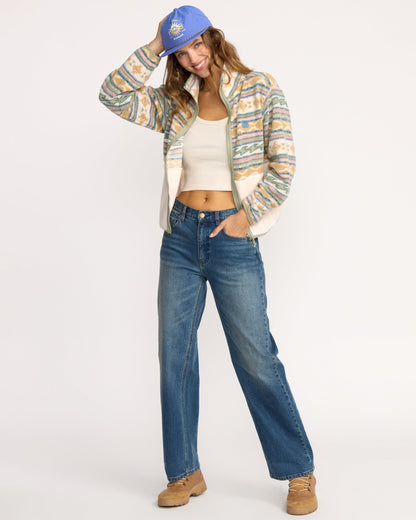 Rock Jetty Mock Neck Zip Sweatshirt - Whitecap