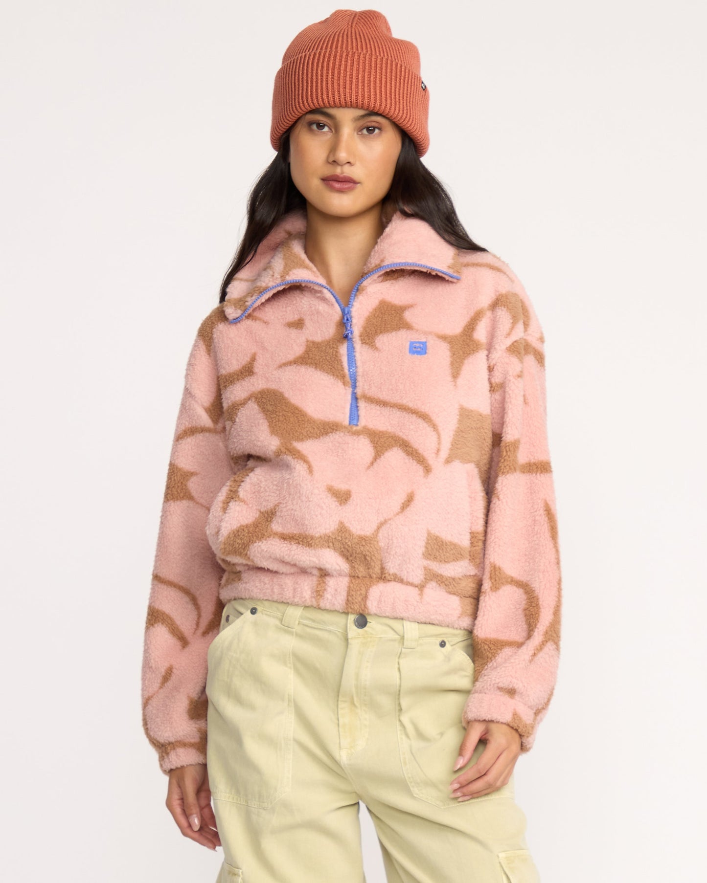 Barra Half Zip Sweatshirt - Rose Brown