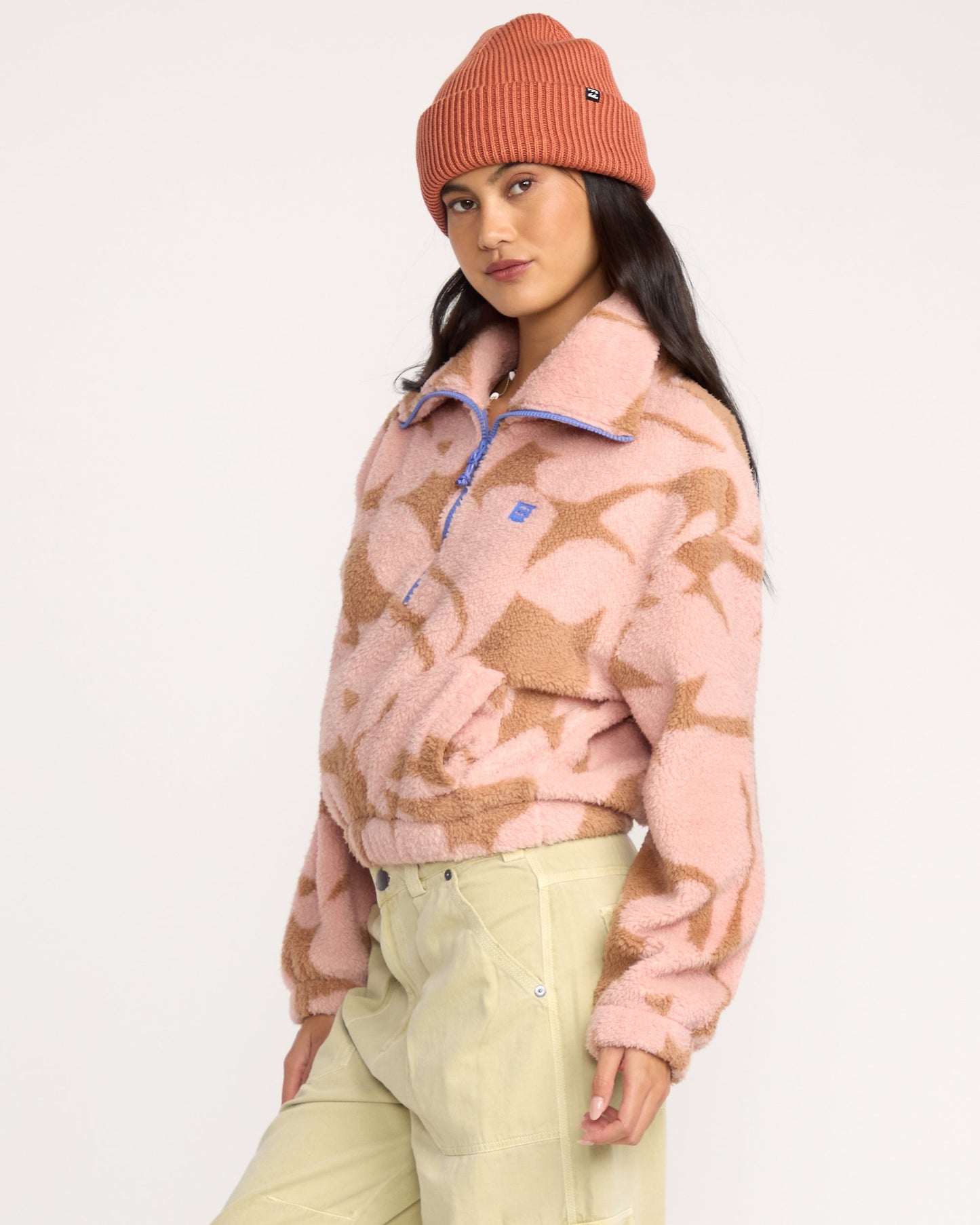 Barra Half Zip Sweatshirt - Rose Brown