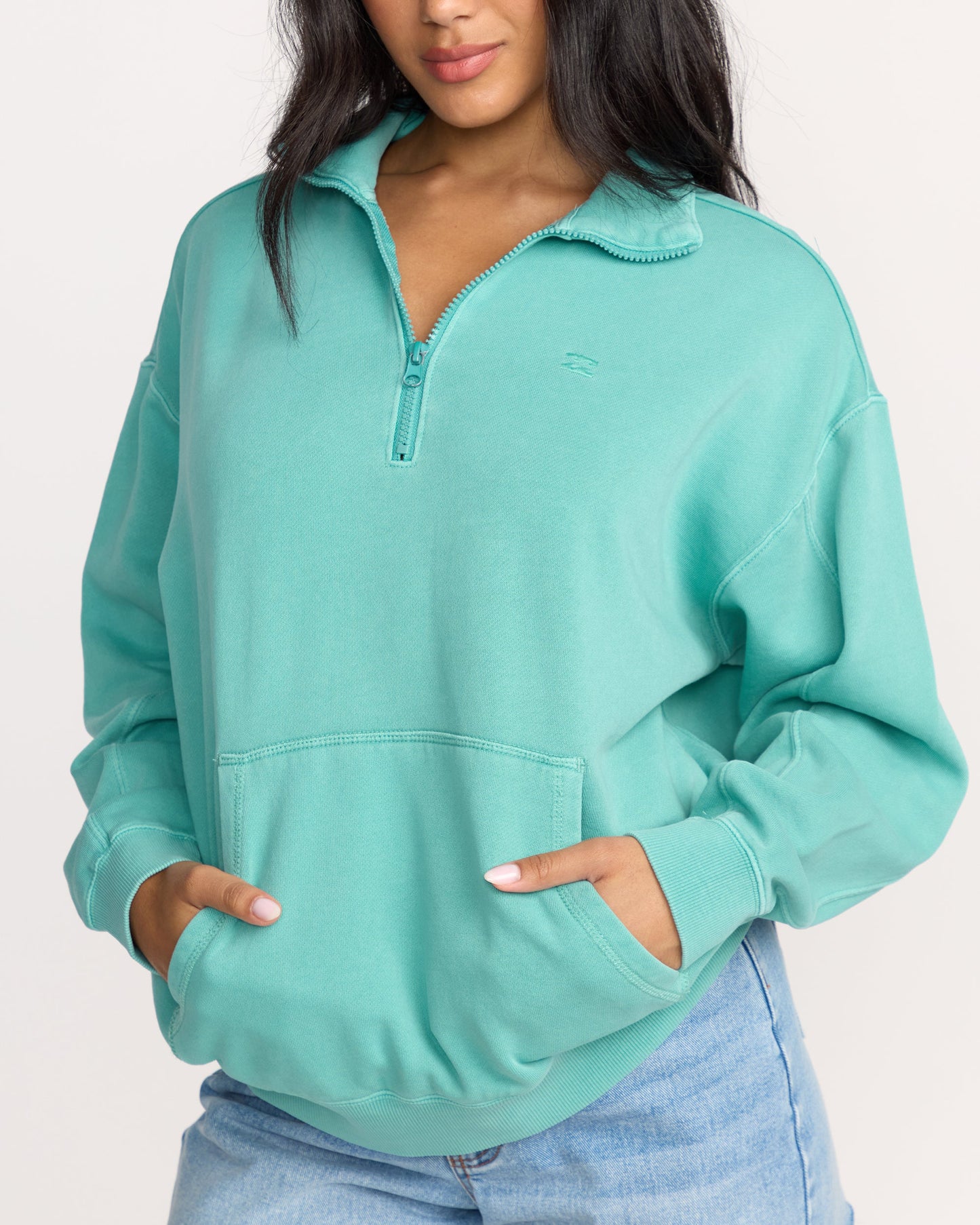 Hula Half Zip Sweatshirt - Blue Bird