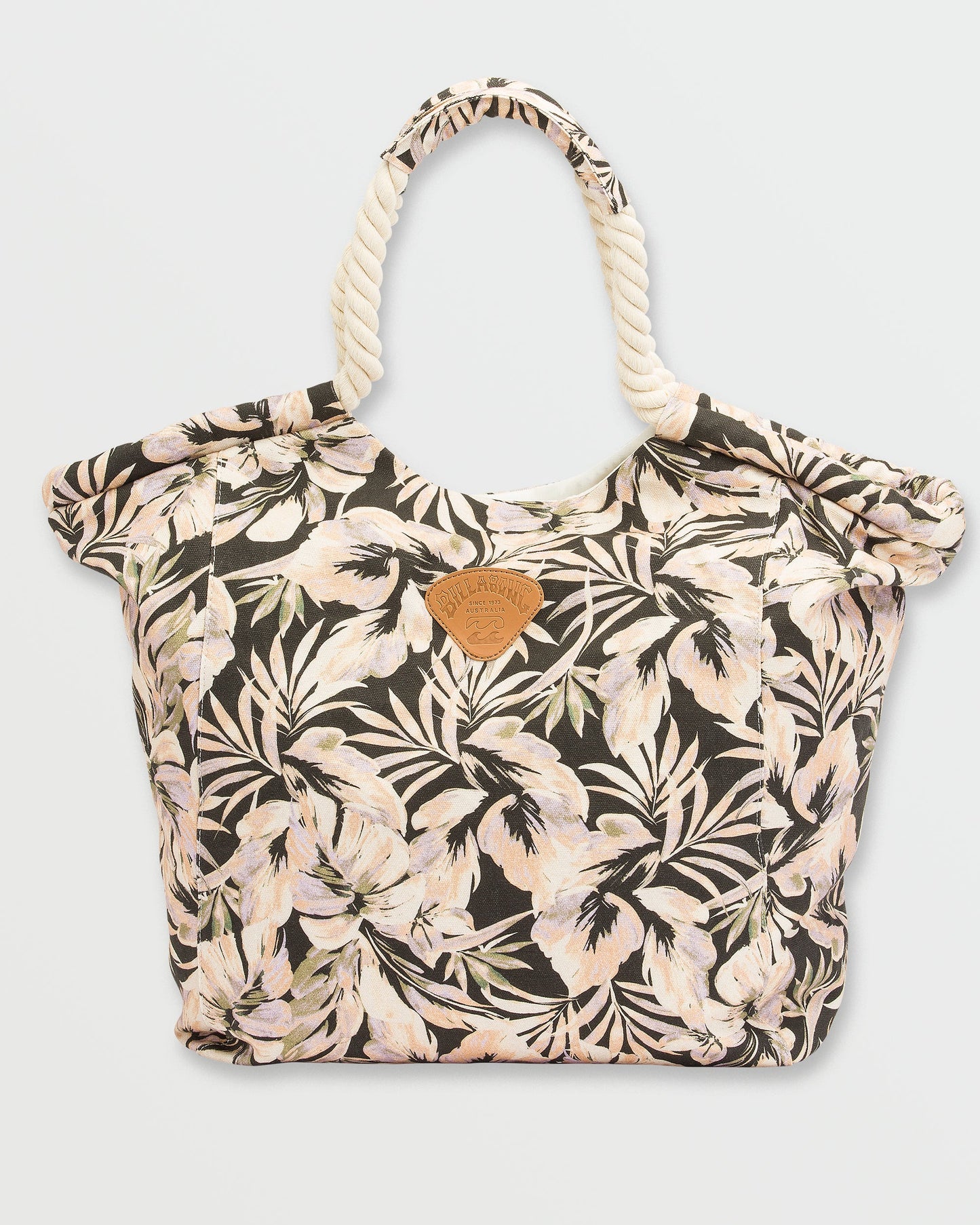 Rope Tote Bag - Black Floral