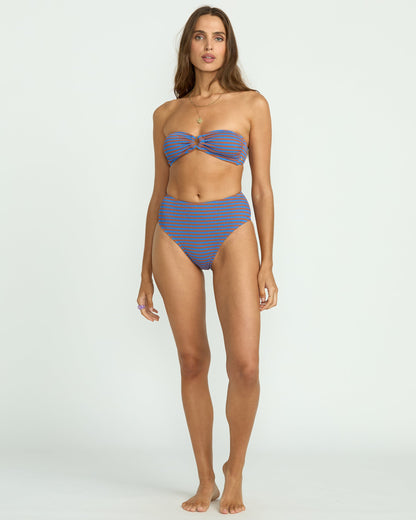 Summer High Stripe Rio Bandeau Bikini Top - Multi