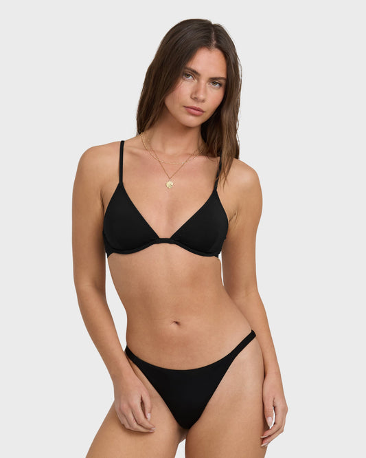 Sol Searcher Reese Underwire Bikini Top - Black Pebble