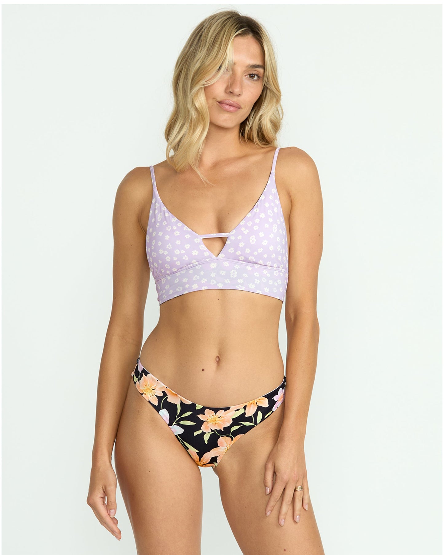 Twin Sol Reversible V Neck Cami Bikini Top - Multi
