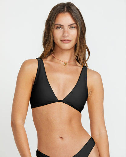 Sol Searcher Ava Tank Bikini Top - Black Pebble