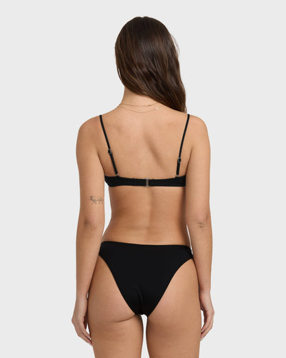 Sol Searcher Jaclyn Crop Bikini Top - Black Pebble