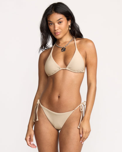 Tanlines Tie Side Tanga Bikini Bottom - Cobblestone