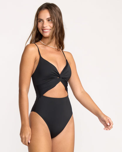 Sol Searcher Mika One-Piece Swimsuit - Black Pebble