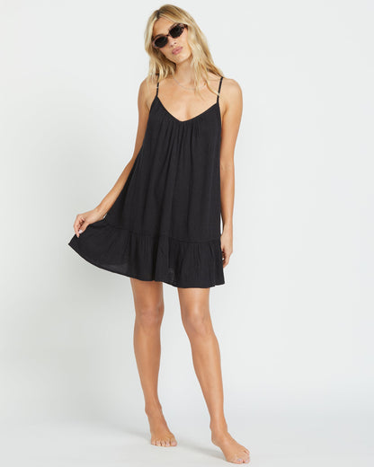 Beach Vibes Beach Coverup Dress - Black Pebble