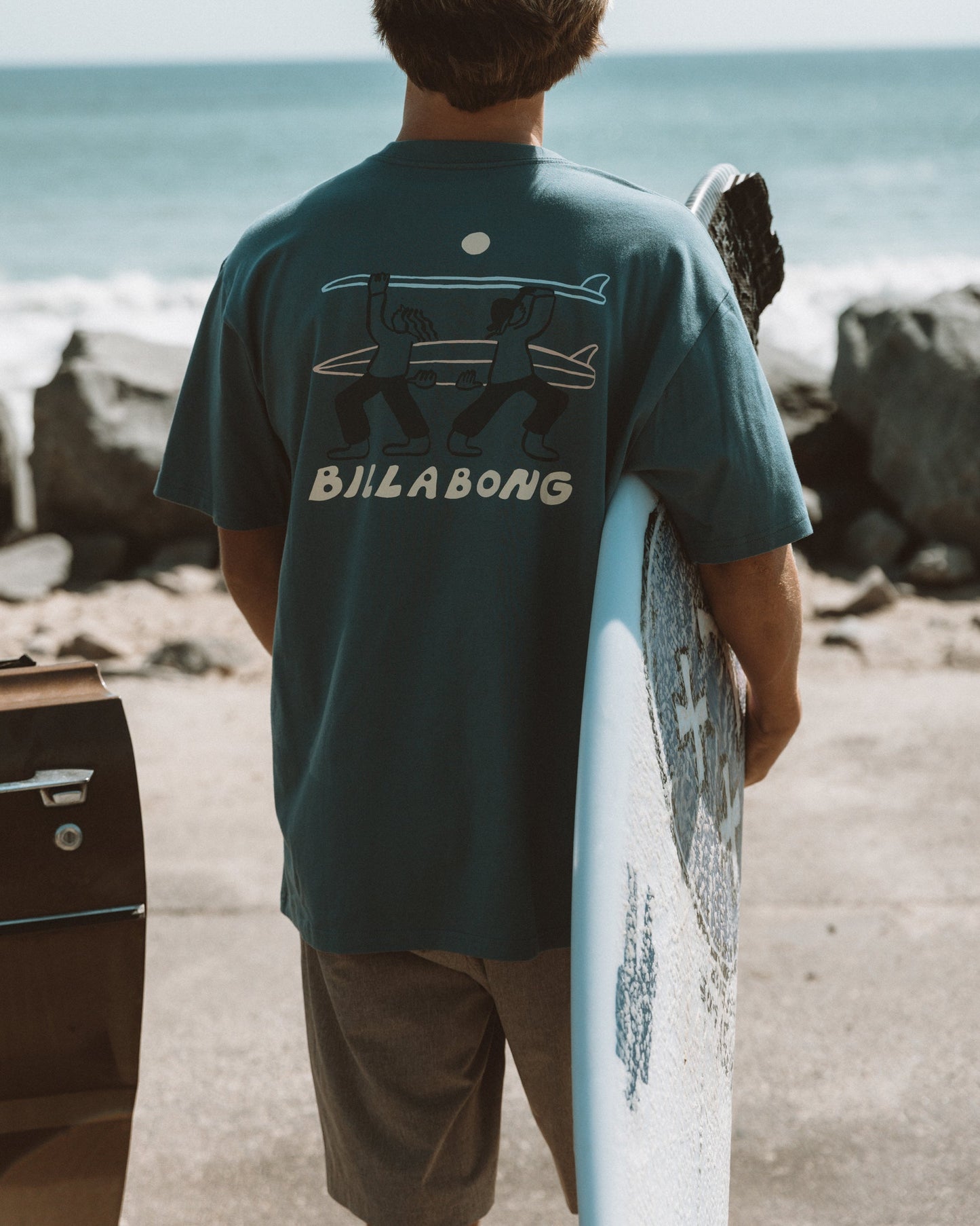 Split The Peak Regular Short Sleeve T-Shirt - Steel Blue