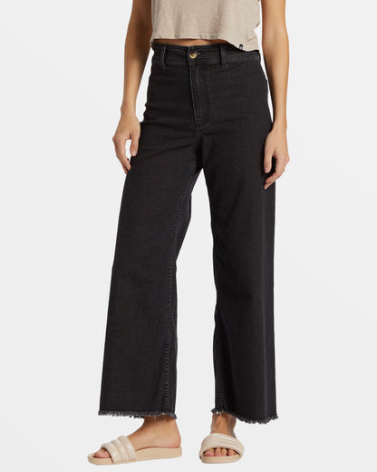 Free Fall High-Waist Pants - Black Rinse