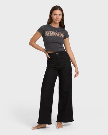 Free Fall High-Waist Pants - Black Rinse