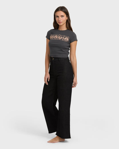 Free Fall High-Waist Pants - Black Rinse