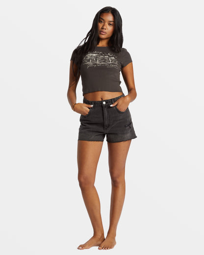 High Tides Denim Shorts - Fade To Black