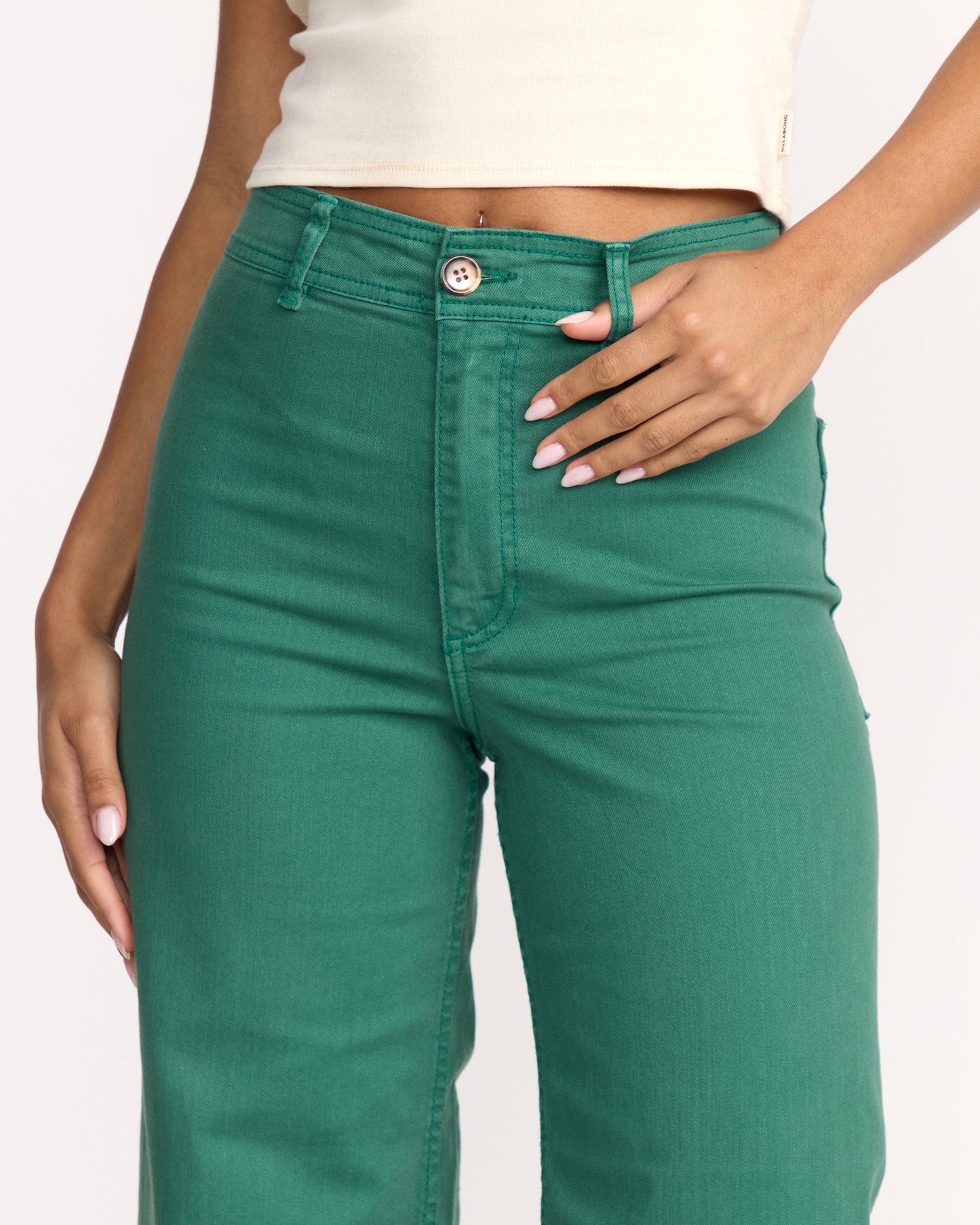 Free Fall High-Waist Pants - Evergreen