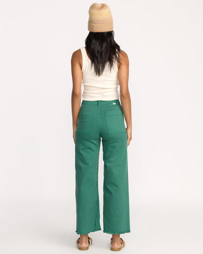 Free Fall High-Waist Pants - Evergreen