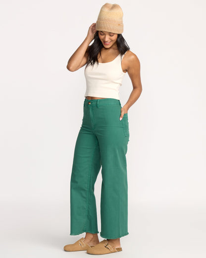 Free Fall High-Waist Pants - Evergreen