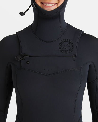 4/3mm Salty Dayz Natural Upcycler GBS Chest Zip Hooded Wetsuit - Black
