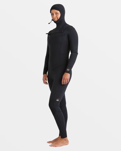 4/3mm Salty Dayz Natural Upcycler GBS Chest Zip Hooded Wetsuit - Black