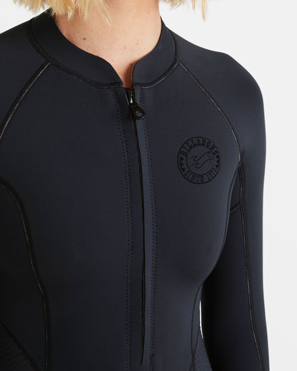 Salty Dayz Natural Flatlock Long Sleeve Springsuit - Black