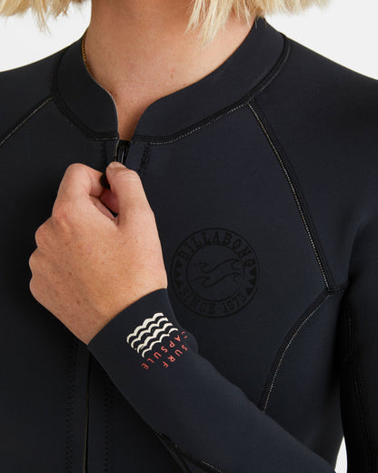 Salty Dayz Natural Flatlock Long Sleeve Springsuit - Black