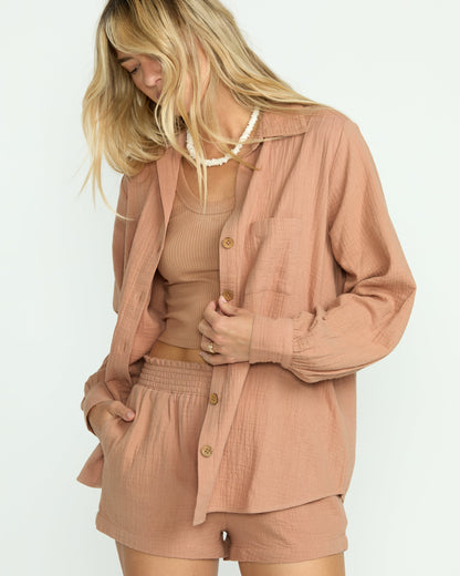 Sweet Swell Long Sleeve Shirt - Rose Brown