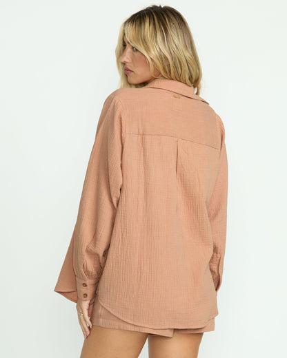 Sweet Swell Long Sleeve Shirt - Rose Brown