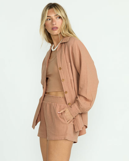 Sweet Swell Long Sleeve Shirt - Rose Brown