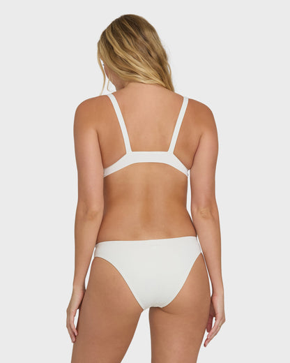 Classic Solid Banded Triangle Bikini Top - Salt Crystal