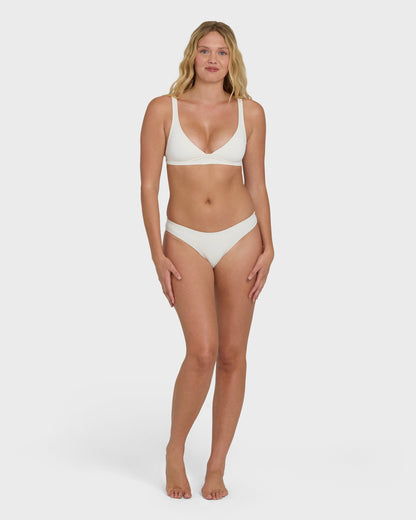 Classic Solid Banded Triangle Bikini Top - Salt Crystal