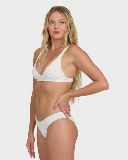 Classic Solid Banded Triangle Bikini Top - Salt Crystal