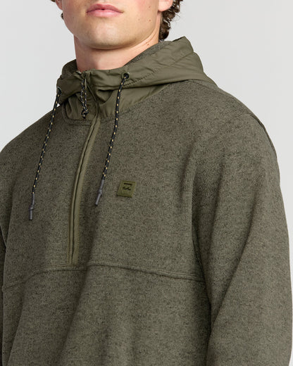 A/Div Boundary Hooded Half-Zip Pullover - Military Heather