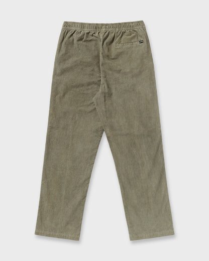 Larry Elastic Waist Corduroy Pants - Green Ash