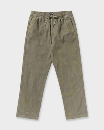 Larry Elastic Waist Corduroy Pants - Green Ash
