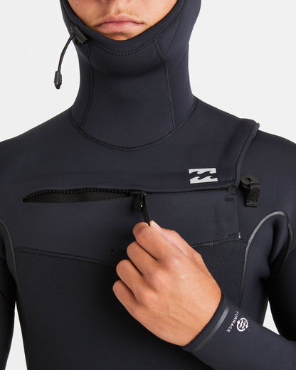 6/5mm Furnace Natural Upcycler Welded Chest Zip Wetsuit - Black