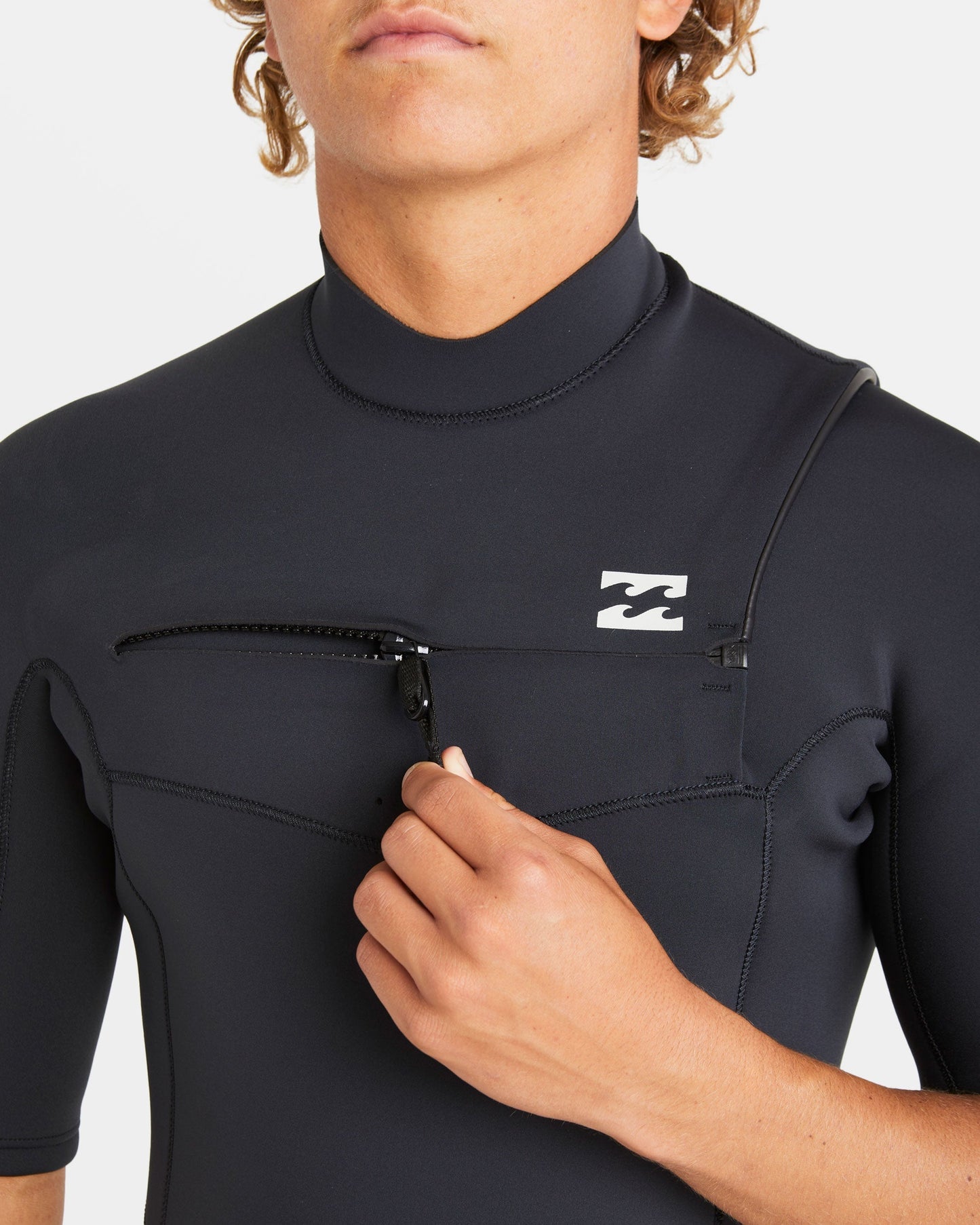 2/2mm Absolute Natural Upcycler GBS Chest Zip Short Sleeve Springsuit - Black
