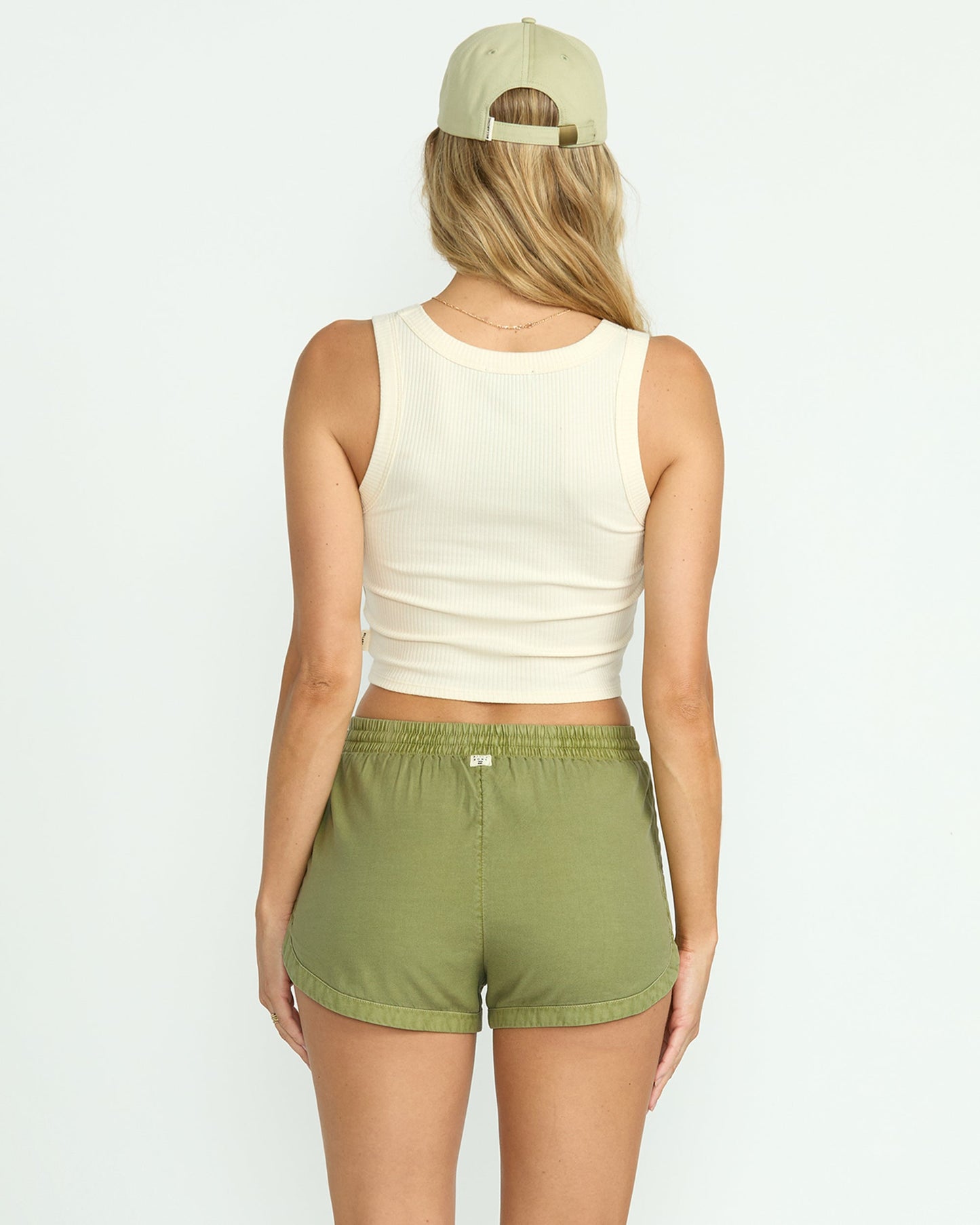 Road Trippin Elastic Waist Shorts - Avocado