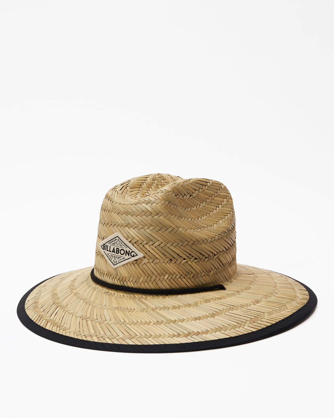 Classic Printed Straw Hat - Black Pebble